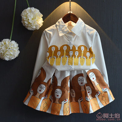 【P厂家直批2016秋季最新款女童时尚潮品印花衬衫花布短裙两件套LIN60868】温州市瓯海梧田向前走童装网店 - 产品库