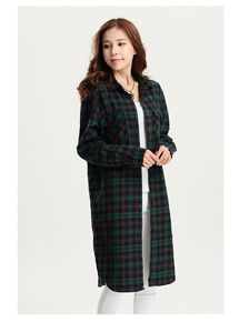 2015秋冬新款韩版格纹宽松长版衬衣批发指南