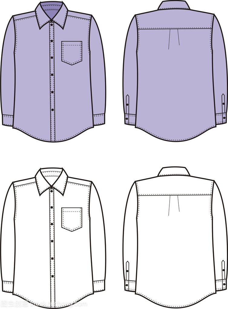 男式衬衫矢量图 时尚与设计的数字化融合